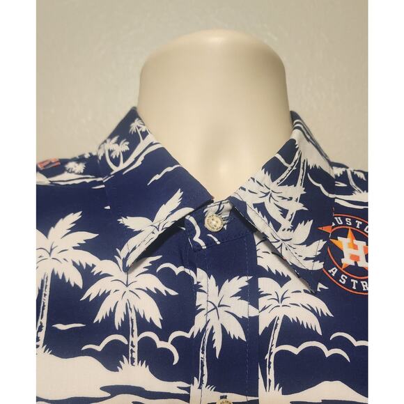Reyn Spooner Aloha Shirt Baseball Edition Houston Astros Short Sleeve Size Large - Picture 2 of 5